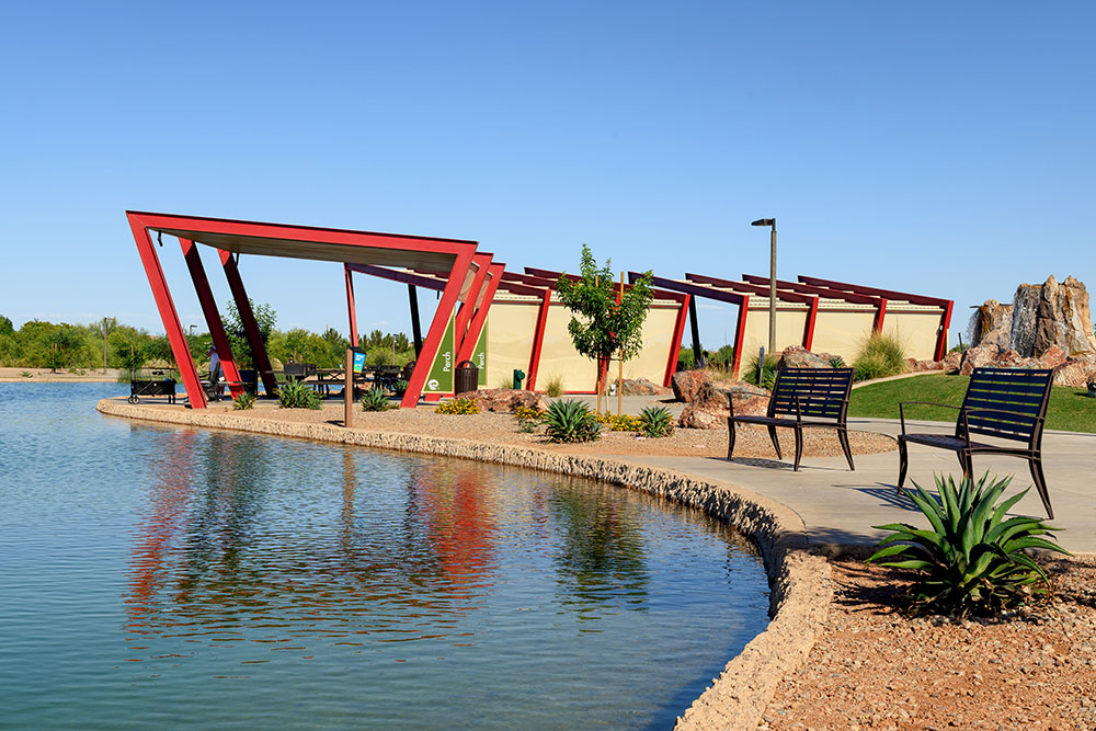 park with water feature park with water feature